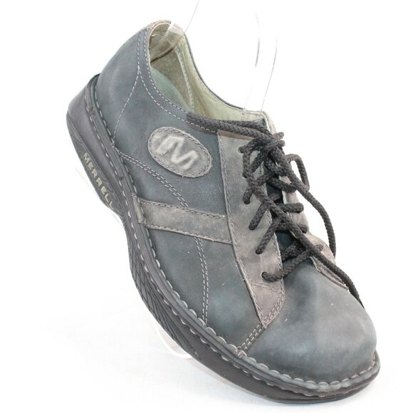 Merrell Shoes - Merrell Hommes Mens Sz 8 World Piece Charcoal Black Lace Up Oxford Casual Shoes